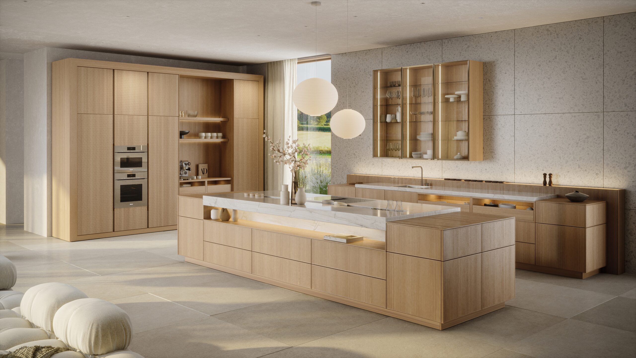 Кухня Häcker AV 6065 / AV 6085-GL Elegant Oak