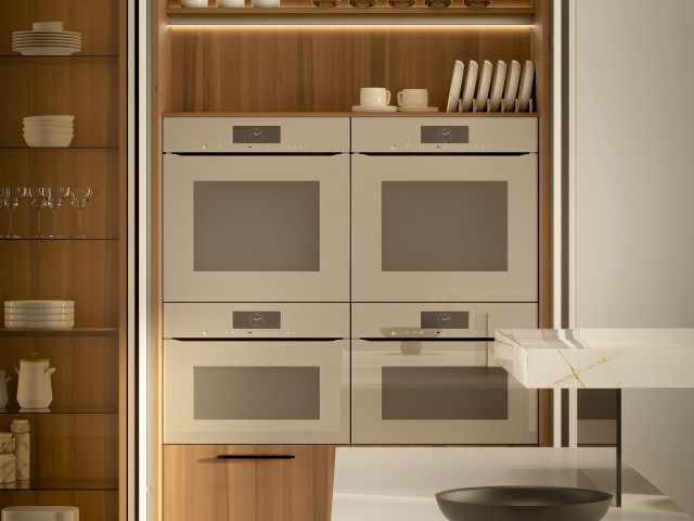 Кухня Häcker AV 5015 Sand Beige / AV 1091 Natural Walnut